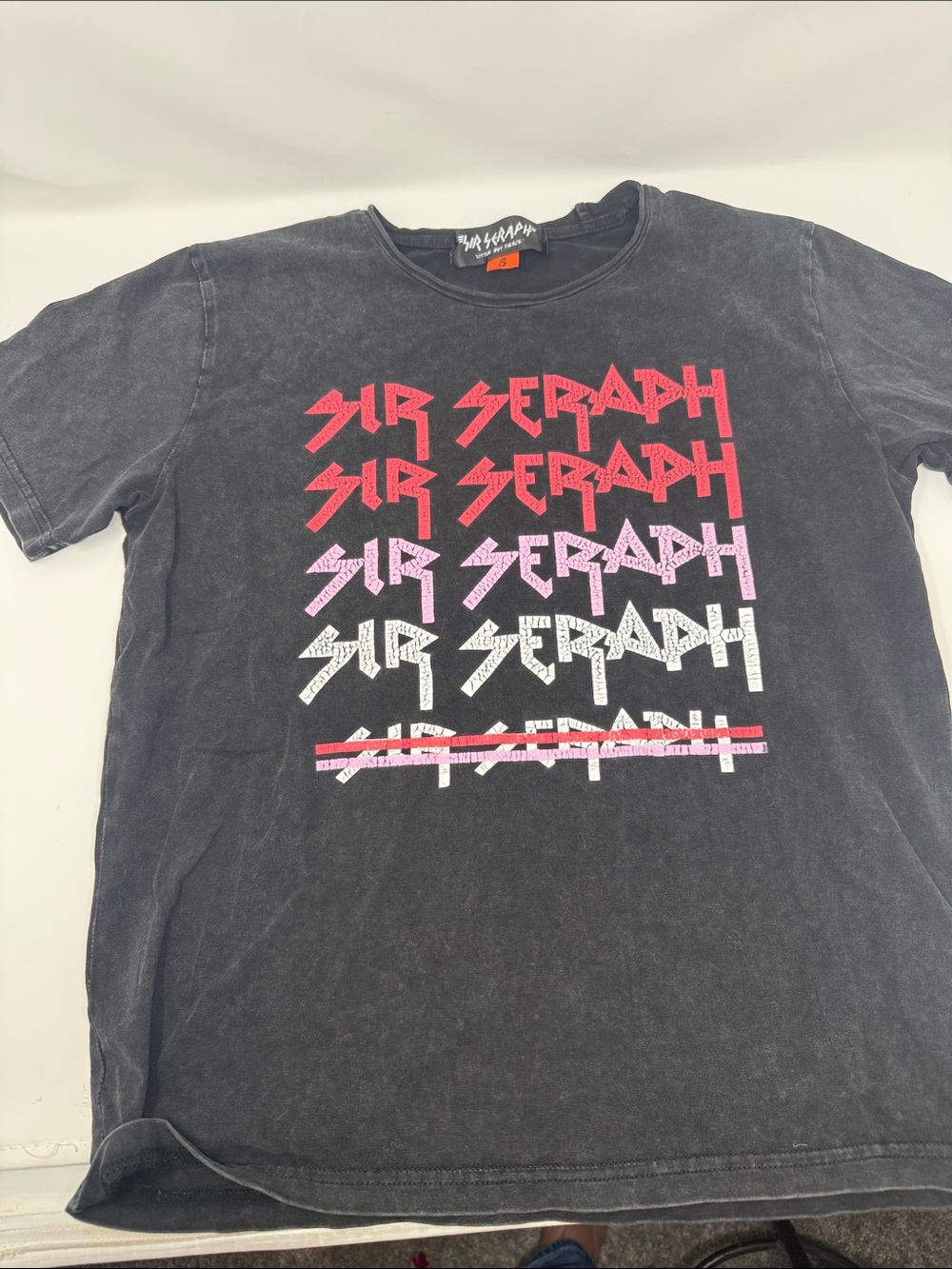 Sir Seraph Kid’s Black Graphic Crewneck T-Shirt - Multi Color Print size 8